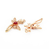 Rack Plating Brass Micro Pave Clear Cubic Zirconia Pendants KK-T060-66C-RS-3
