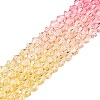 Gradient Color Baking Painted Glass Bead Strands DGLA-A039-T6mm-A02-4