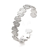 Non-Tarnish 304 Stainless Steel Leaf Cuff Bangles LS-BJEW-G694-10P-1