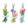 Bouquet Glass Seed Beaded Pendant Decoration HJEW-JM02561-1