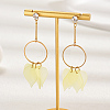 Classic Fashionable Leaf Tassel Alloy Dangle Stud Earrings IW2235-4