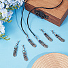 3 Pairs 3 Styles Natural & Synthetic Gemstone with Alloy Cord Ends FIND-GF0008-97-4