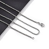 2mm Brass Rope Chain Necklaces for Men Women NJEW-G160-20P-1