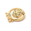 Brass Clear Cubic Zirconia with Shell Pendants KK-G450-02G-11-3