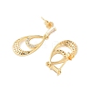 Brass Micro Pave Clear Cubic Zirconia Dangle Stud Earrings EJEW-M103-10G-2