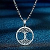 Stainless Steel Couple Tree of Life Pendant Box Chain Necklaces PW-WG08693-02-2