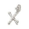 Rack Plating Brass Micro Pave Cubic Zirconia European Dangle Charms KK-L210-015P-X-3