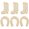 8Pcs 2 Styles Brass Micro Pave Cubic Zirconia Beads KK-BBC0024-70-1