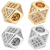 10Pcs 2 Colors Brass Micro Pave Cubic Zirconia Beads ZIRC-BBC0003-21A-1