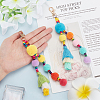 WADORN 2Pcs 2 Colors Colorful Boho Pompom Ball Tassel Polyester Pendant Decorations with Wood Bead for Women AJEW-WR0001-72-4