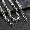 Non-Tarnish Fashionable 304 Stainless Steel Wheat Chain Necklaces X-STAS-A028-N003P-2