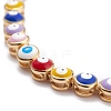 Evil Eye Enamel Link Bracelets for Girl Women BJEW-F417-17I-G-RS-2