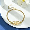 Natural Pearl Link Bracelet BJEW-JB09794-2