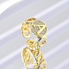 Brass Micro Pave Clear Cubic Zirconia Open Cuff Rings for Women RJEW-K289-02G-A-1