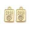 Brass Micro Pave Clear Cubic Zirconia Charms CU-CBA2907-07G-1