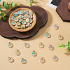 50Pcs 5 Colors Alloy Pendants ENAM-TA0003-93G-5