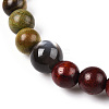 Blood Sandalwood & Verawood Round Beaded Stretch Bracelet BJEW-B080-19-6