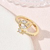 Brass Micro Pave Cubic Zirconia Cuff Open Rings CU-CBAEC29-08G-3