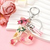 Resin & Acrylic & Faux Suede Tassel Keychain KEYC-YW00125-16-1