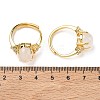 Brass Micro Pave Cubic Zirconia with Natural Quartz Crystal Cuff Open Rings RJEW-T035-01G-G-5