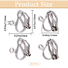 80Pcs 304 Stainless Steel Clip-on Earring Findings STAS-SP0001-25P-2