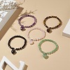 Natural & Synthetic Gemstone Beads Stretch Bracelets BJEW-JB09206-2