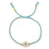 Brass Enamel White Evil Eye Link Braclets FV7122-4-1