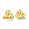 PVD Vacuum Plating 304 Stainless Steel Textured Triangle Stud Earrings for Women EJEW-S227-58G-1