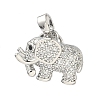 Brass Micro Pave Clear Cubic Zirconia Pendants KK-H254-11P-1