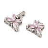 Brass Micro Pave Cubic Zirconia Fold Over Clasps KK-C075-35P-2
