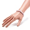 Glass Pearl Round Beaded Stretch Bracelet for Women BJEW-JB08606-3