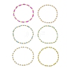 6Pcs Dyed Natural Freshwater Shell & Glass Pearl & Seed Beads Stretch Bracelets Set for Women BJEW-MZ00347-3