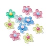 Flower Transparent Resin Cabochons RESI-G041-B01-1