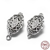 Anti-Tarnish Rhodium Plated 925 Sterling Silver Box Clasps STER-L057-010P-5