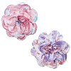 2Pcs 2 Colors Polyester Camellia Brooches JEWB-FG0001-64A-1