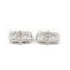 Brass Micro Pave Clear Cubic Zirconia Slide Charms KK-Z151-05P-1