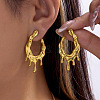 304 Stainless Steel Abstract Melting Liquid Drop Shape Stud Earrings for Women WG8D0B8-01-1