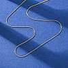 1MM 304 Stainless Steel Round Snake Chain Necklaces NJEW-T016-27G-2