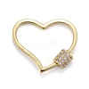 Brass Micro Pave Clear Cubic Zirconia Screw Carabiner Lock Charms ZIRC-E164-05G-3