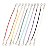 Braided Round Waxed Polyester Cord with Double Iron Lobster Claw Clasps FB-CBAA2E5-01-1