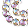 Transparent Electroplate Glass Bead Strands EGLA-P049-01A-HR01-3