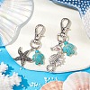 2Pcs Tortoise Synthetic Turquoise Pendant Decoration HJEW-JM02297-01-2