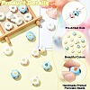 20Pcs 4 Colors Handmade Printed Porcelain European Beads PORC-CJ0001-31-3
