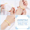 1Pc Stainless Steel Grooved Bangles STAS-UN0042-51G-5