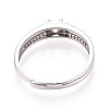 Rhodium Plated 925 Sterling Silver Micro Pave Cubic Zirconia Engagement Solitaire Adjustable Ring Settings STER-T008-15P-3