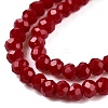 Opaque Solid Color Glass Beads Strands EGLA-T021-02G-3