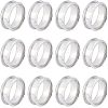 Unicraftale 12Pcs Stainless Steel Grooved Finger Ring Settings STAS-UN0038-94C-1