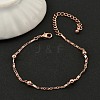 Rack Plating Brass Link Chain Bracelets for Women BJEW-G735-03RG-1