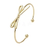 Bowknot Brass Cuff Bangles BJEW-D039-37B-G-1