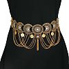 Ethnic Style Alloy Crystal Rhinestone Coin Link Chain Tassel Waist Belly Chains for Dancer FS-WG3C509-01-1